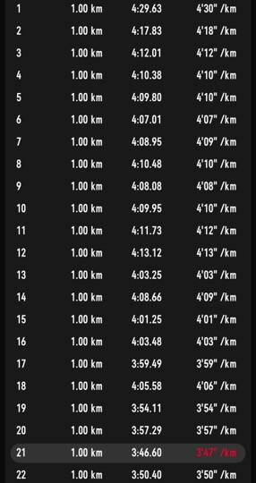22km走_トレーニング記録③