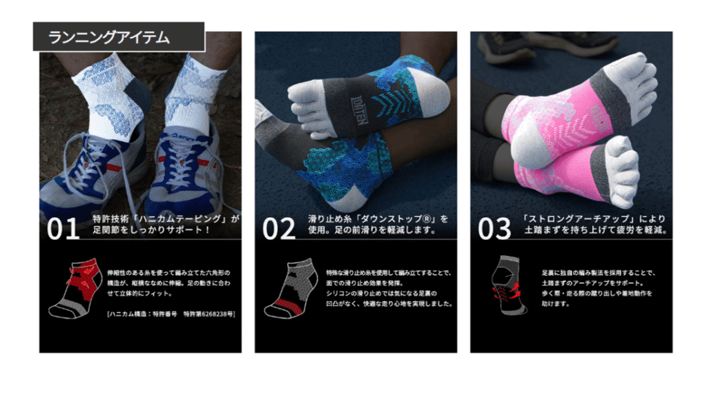 IDATENソックスの特徴