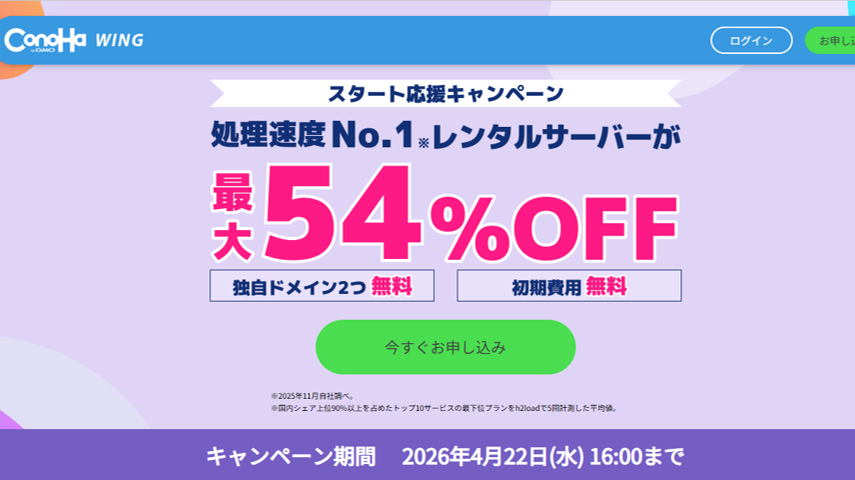 スタート応援キャンペーン開催中