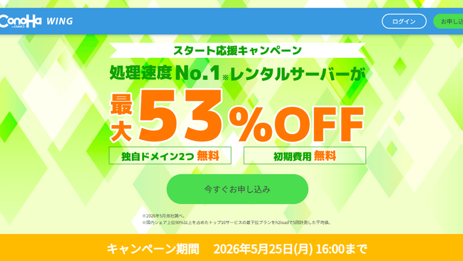 スタート応援キャンペーン開催中