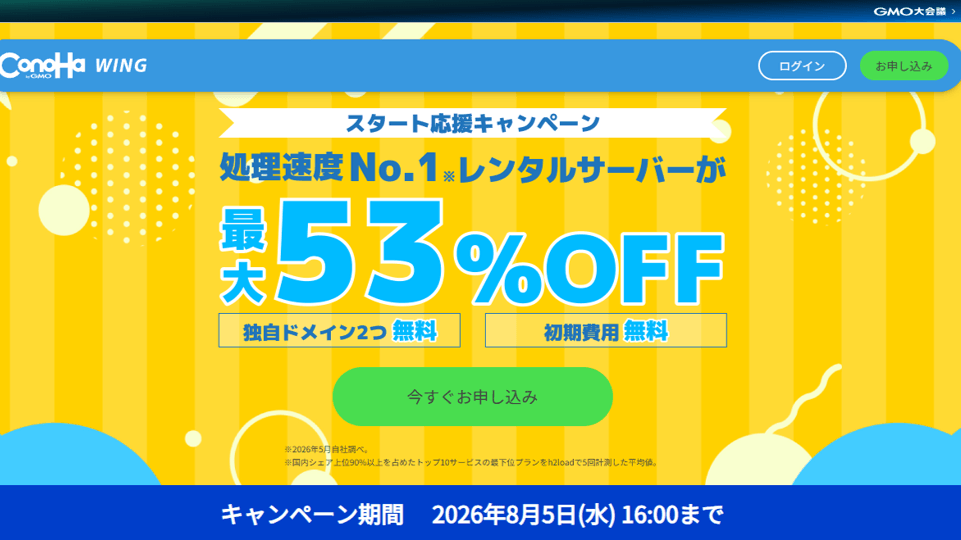 スタート応援キャンペーン開催中